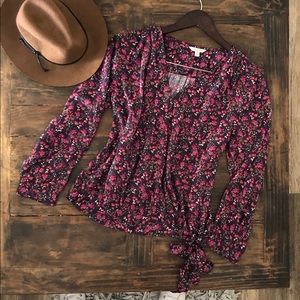 Lucky Brand print floral long sleeve button down